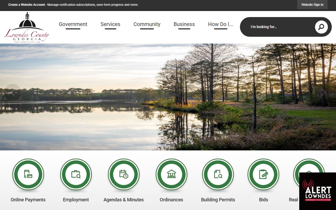 Lowndes County government website for court records in Valdosta Georgia
