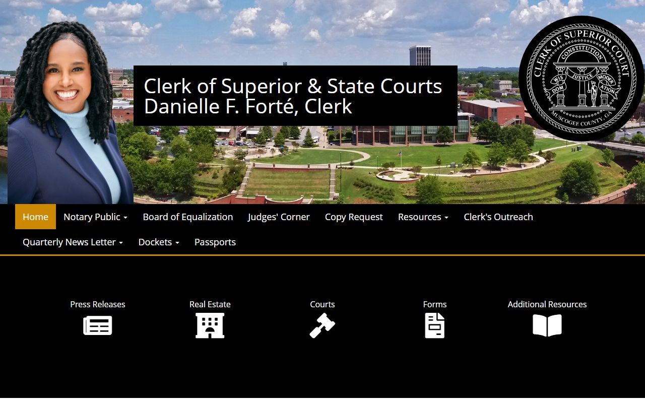 Muscogee County Courts official website in Columbus Georgia