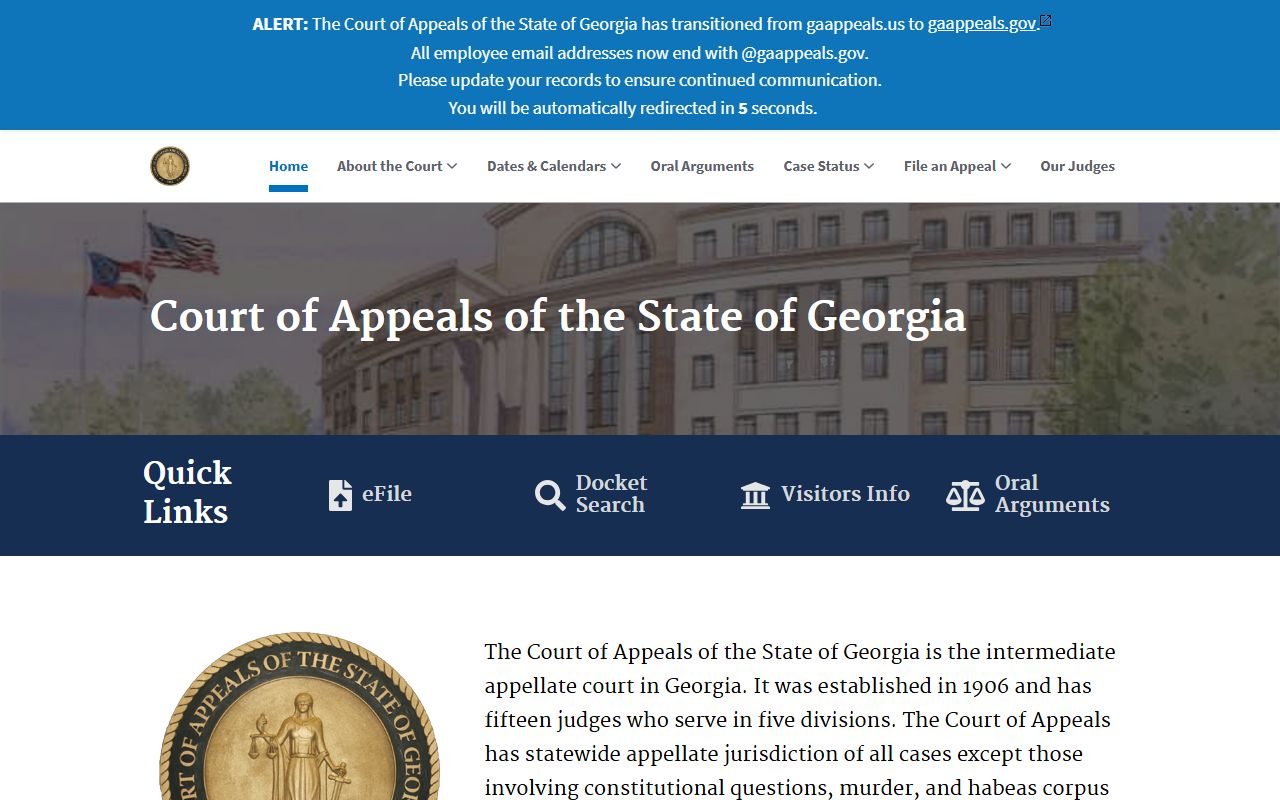 Georgia Court of Appeals website court records
