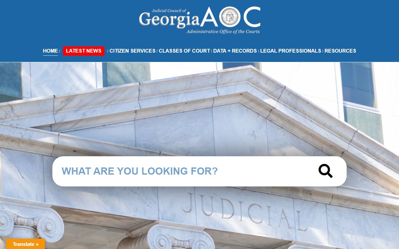 Georgia Judicial Gateway official court records portal
