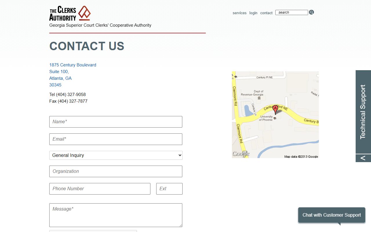 GSCCCA contact page Georgia court records support