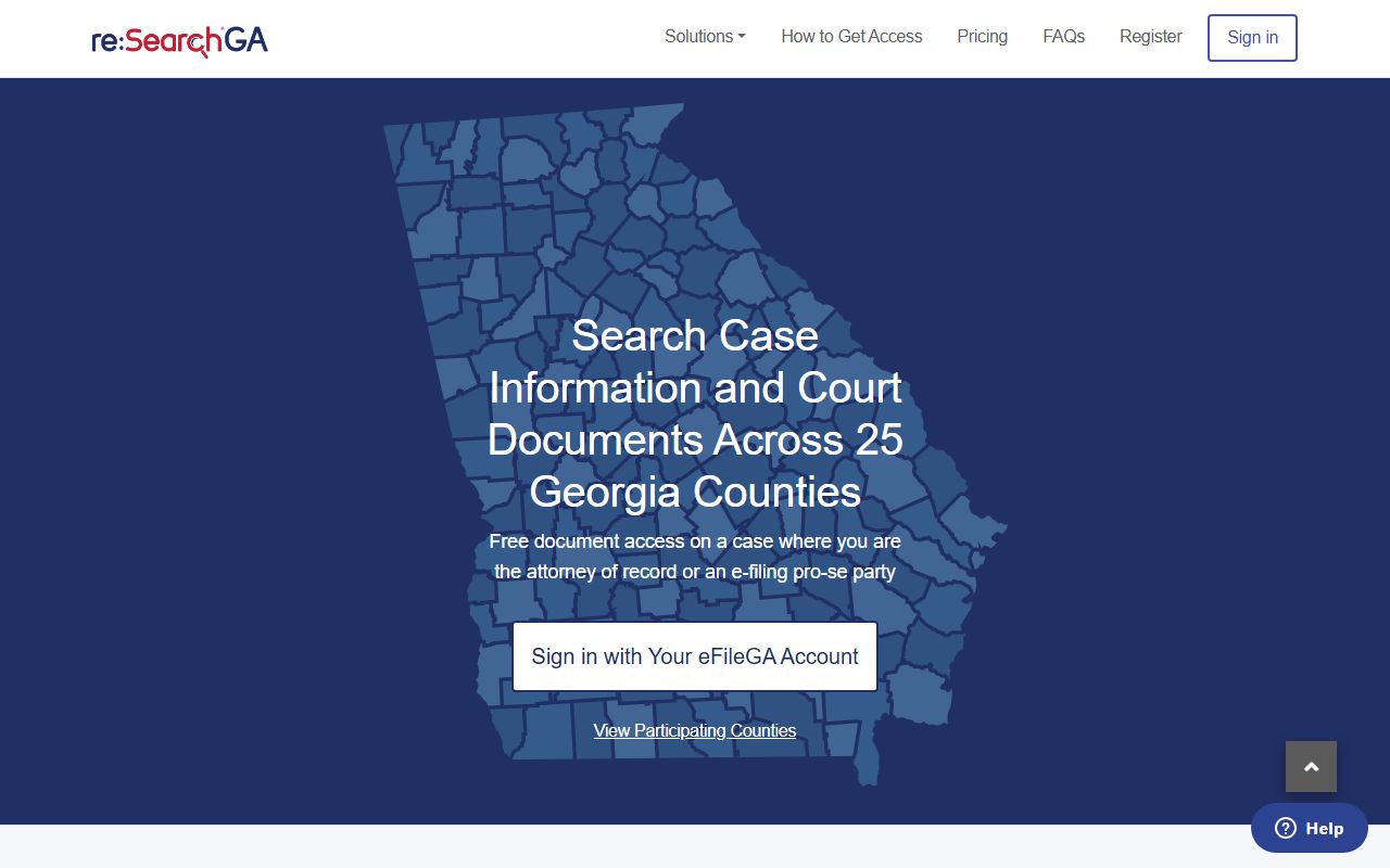 re:SearchGA multi-county court records search Georgia